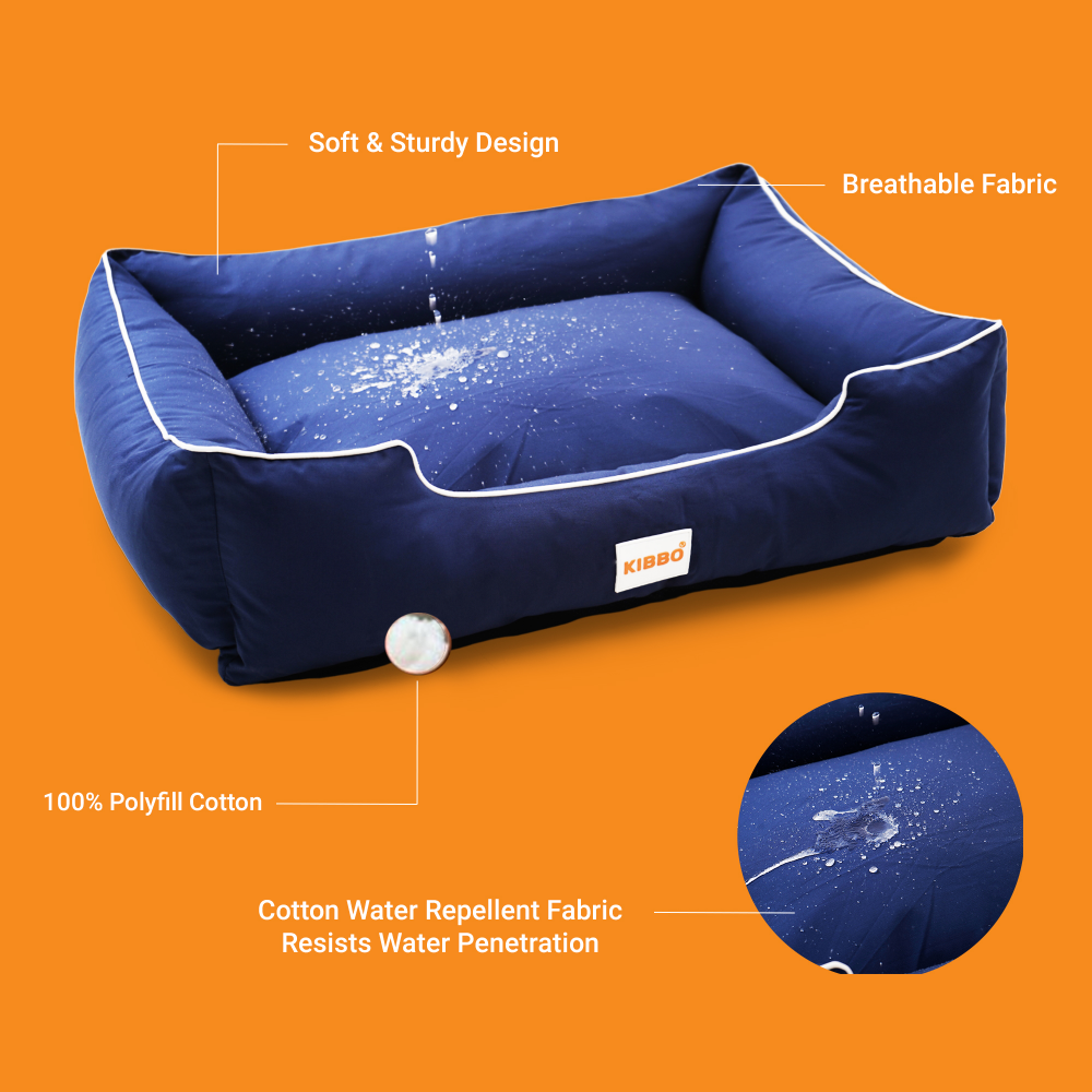 Kibbo Pet Bed with Chew Proof and Water Repellent Fabric For Dogs and Cats  (Blue) image 4