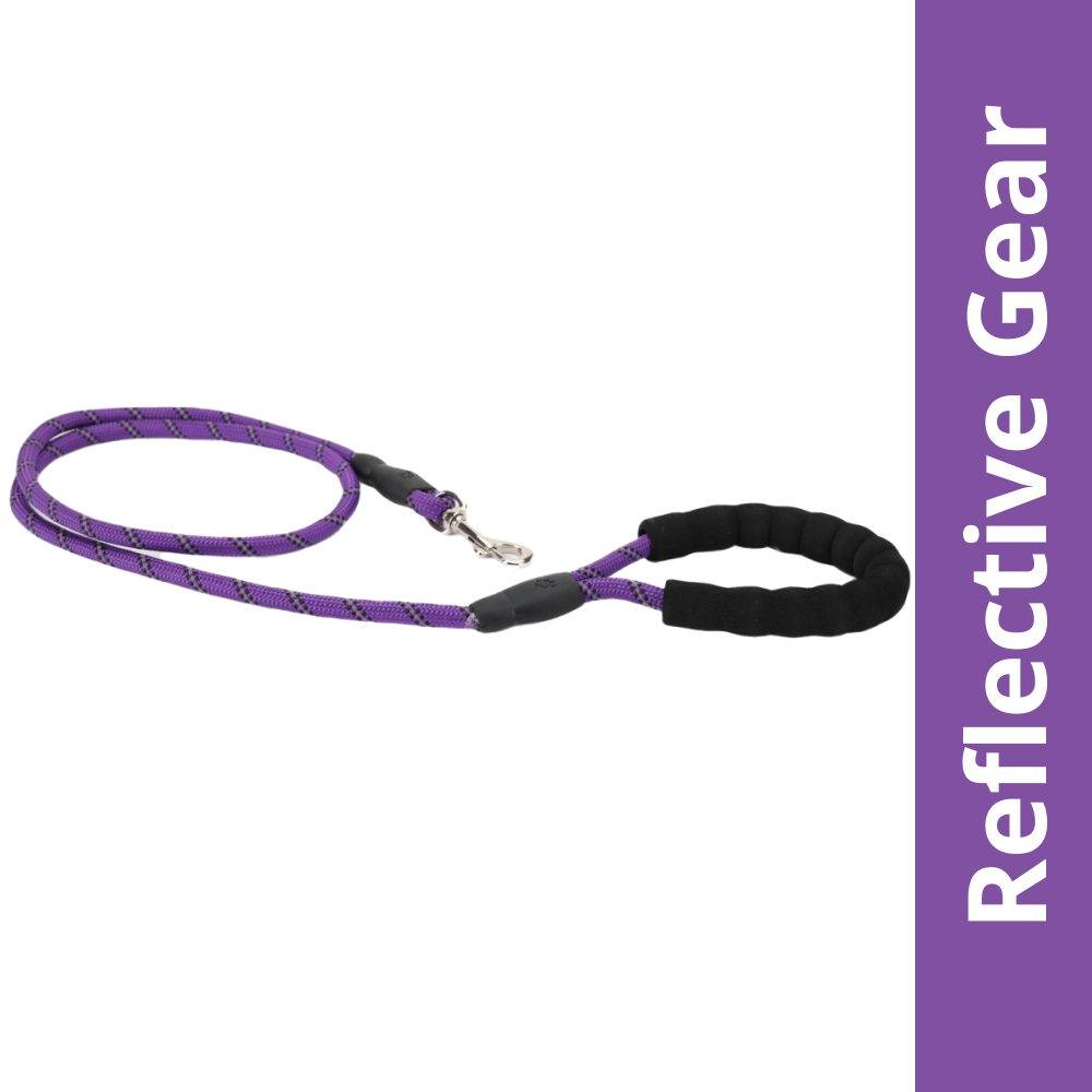 Skatrs Reflective Nylon Rope Leash for Dogs (Purple)