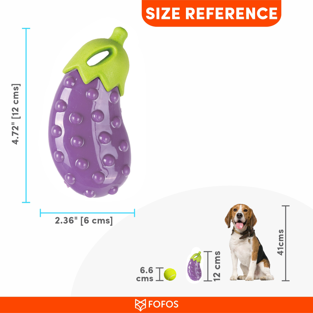 Barkbutler x Fofos Vegi Bites Eggplant Squeaky Toy for Dogs image 6