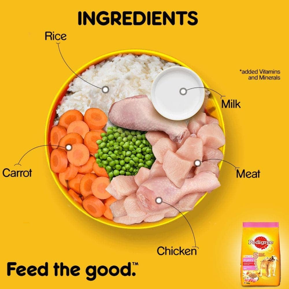 Pedigree Chicken and Milk Dry and Chicken Chunks in Gravy Wet Puppy Food Combo image 6