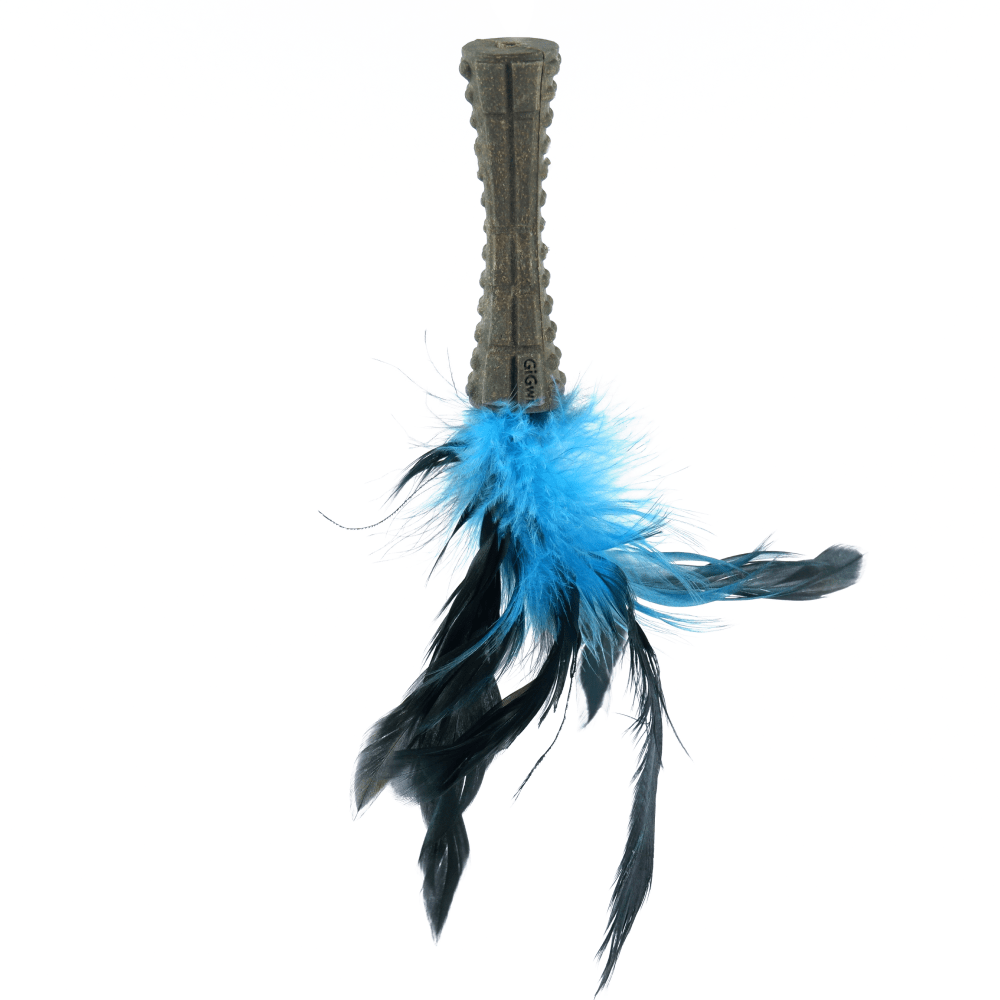 GiGwi Johnny Stick with Catnip & Natural Feathers Toy for Cats image 2