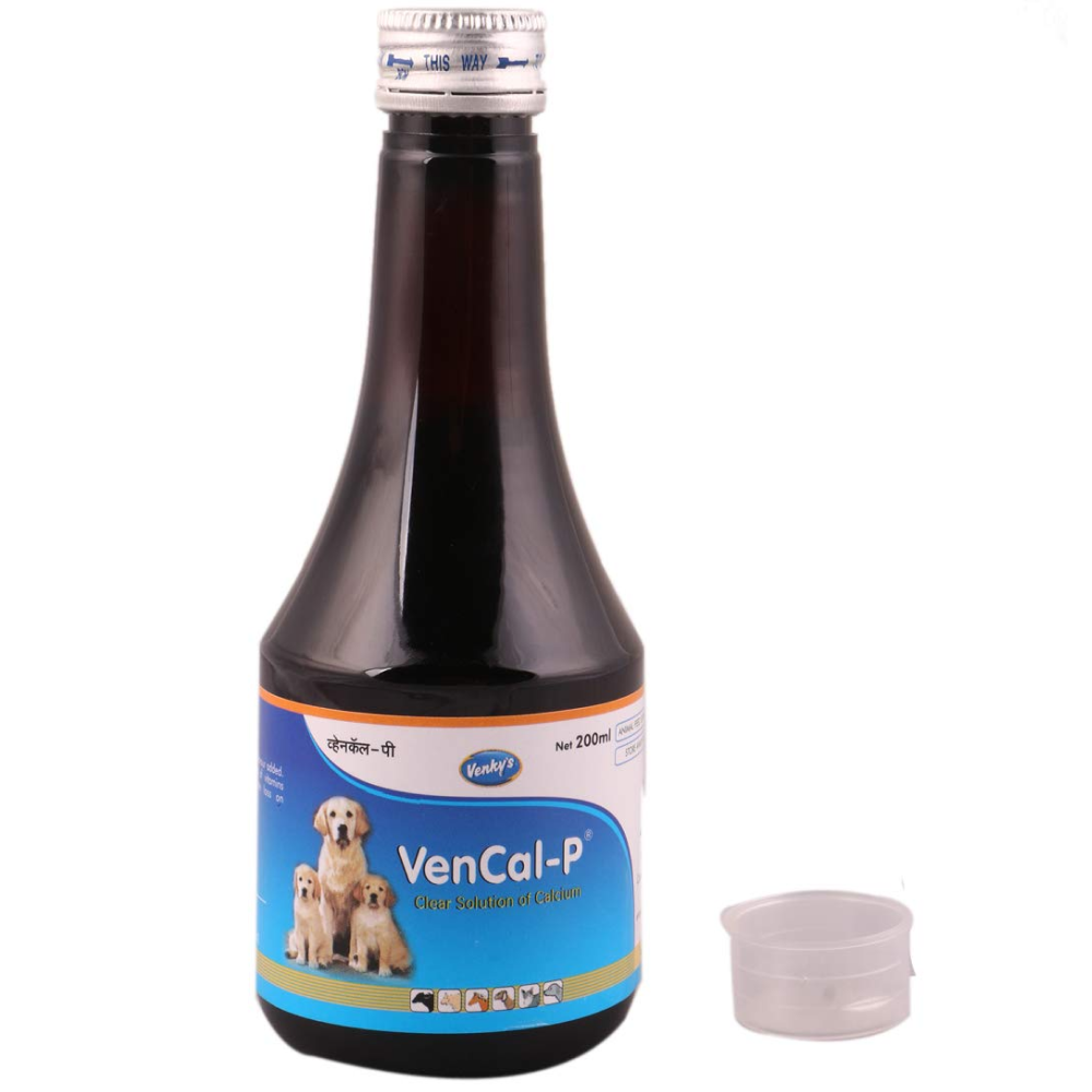 Venkys Vencal P Syrup Calcium Supplement for Dogs and Cats (200ml) image 2