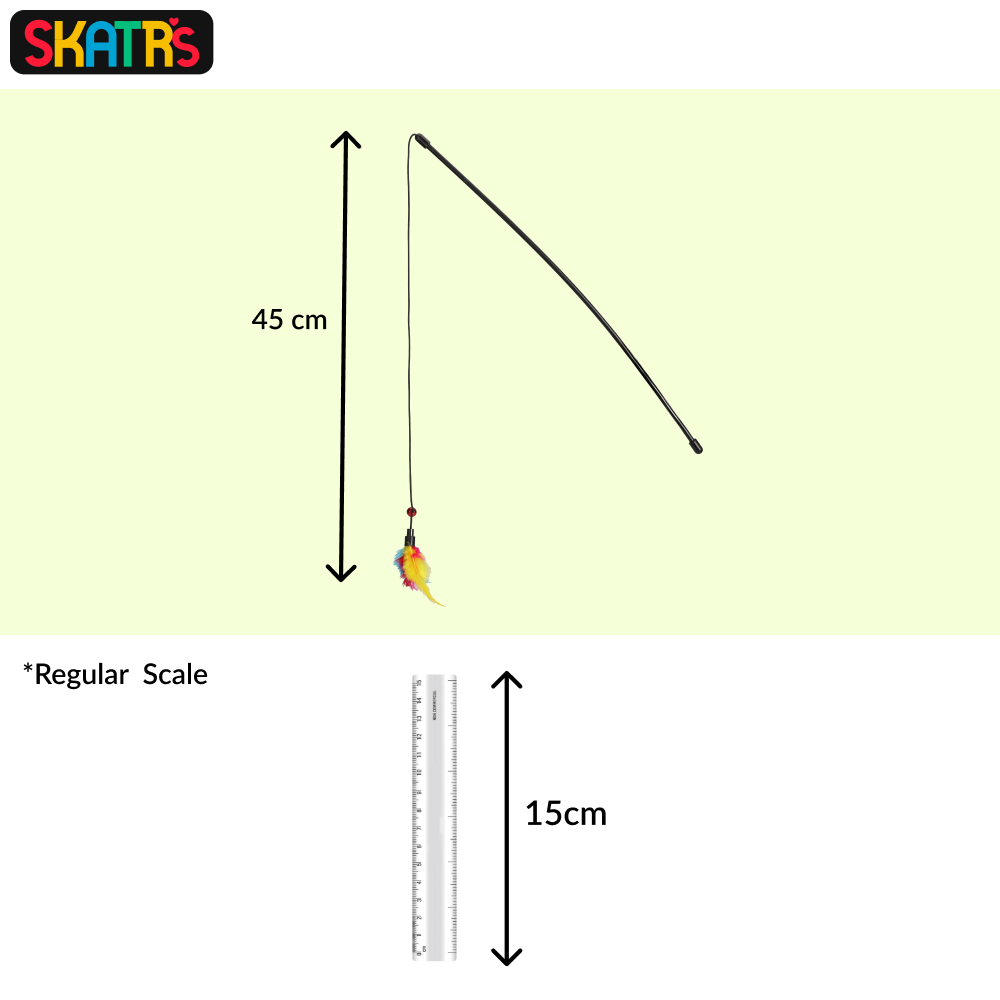 Skatrs Feather Fun Catcher Teaser Playing Stick for Cats image 2