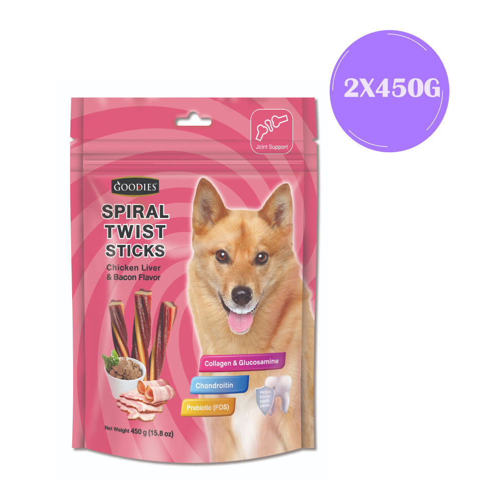 Goodies Chicken Liver & Bacon Spiral Twist Stick Dog Treats image 2