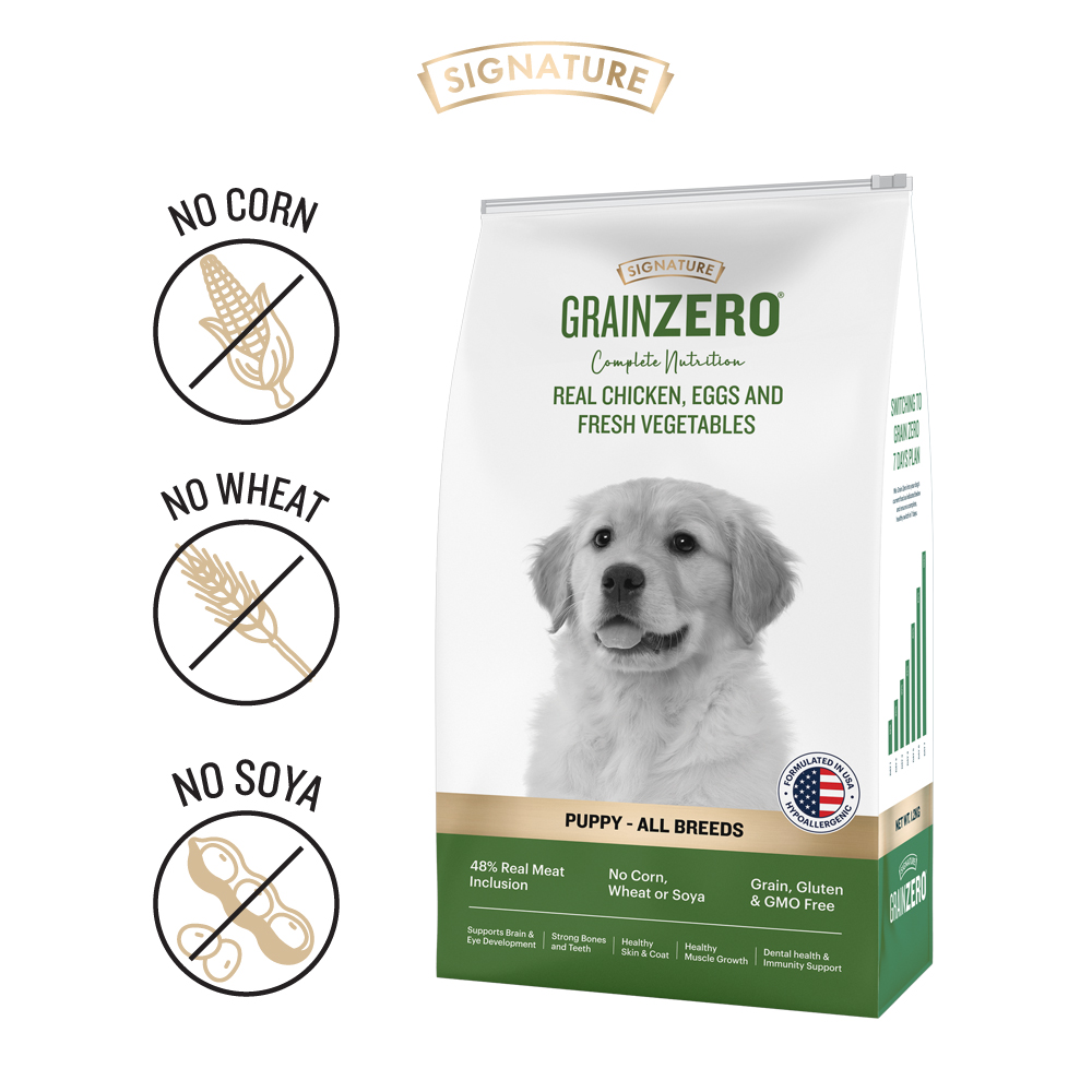 Signature Grain Zero Real Chicken, Egg and Vegetables Puppy Dog Dry Food image 3