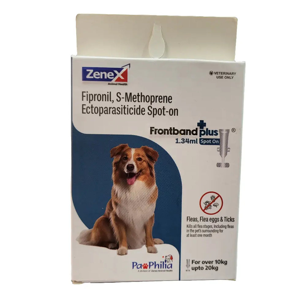 Zenex Frontband Plus Spot on (Fipronil & S methoprene) for Medium Dogs from 10 to 20kg
