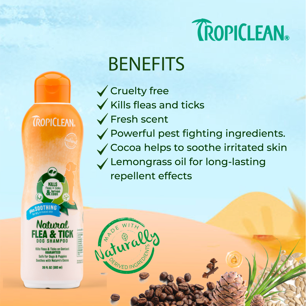 Tropiclean Natural Flea and Tick Plus Soothing Shampoo for Dogs image 5
