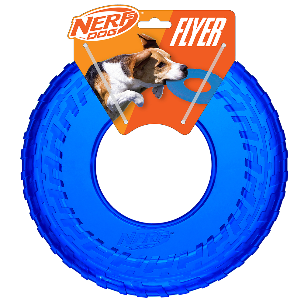 Nerf Dog Translucent Tire Flyer TPR Toy for Dogs (Blue) image 1