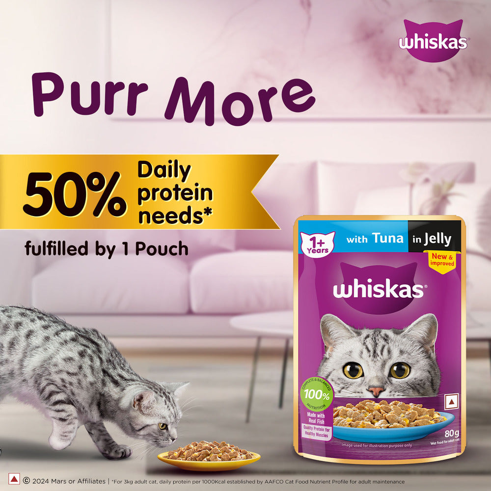 Whiskas Tuna in Jelly Meal and Chicken Gravy Adult Cat Wet Food Combo image 5