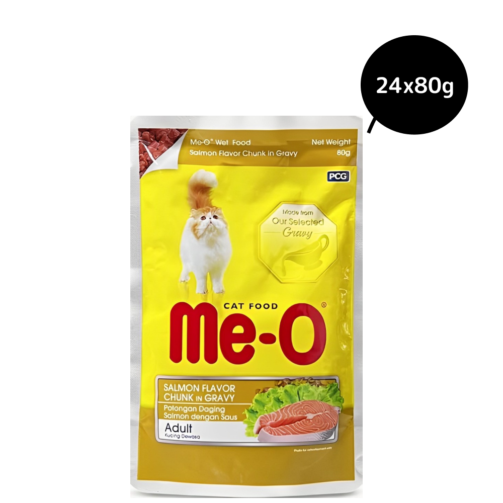 Me O Salmon Flavour Chunk in Gravy Adult Cat Wet Food image 3
