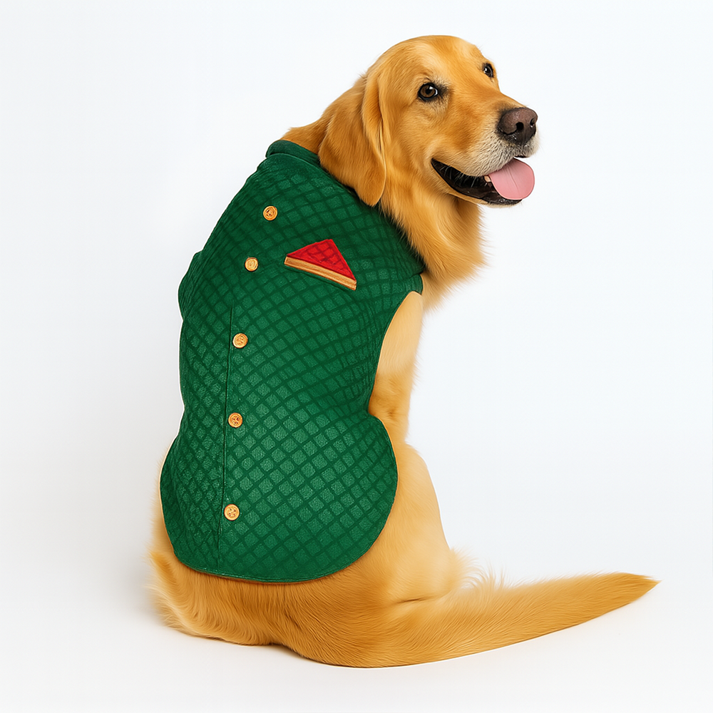 Pawsindia Traditional Royal Brocade Kurta for Dogs (Aqua Green)