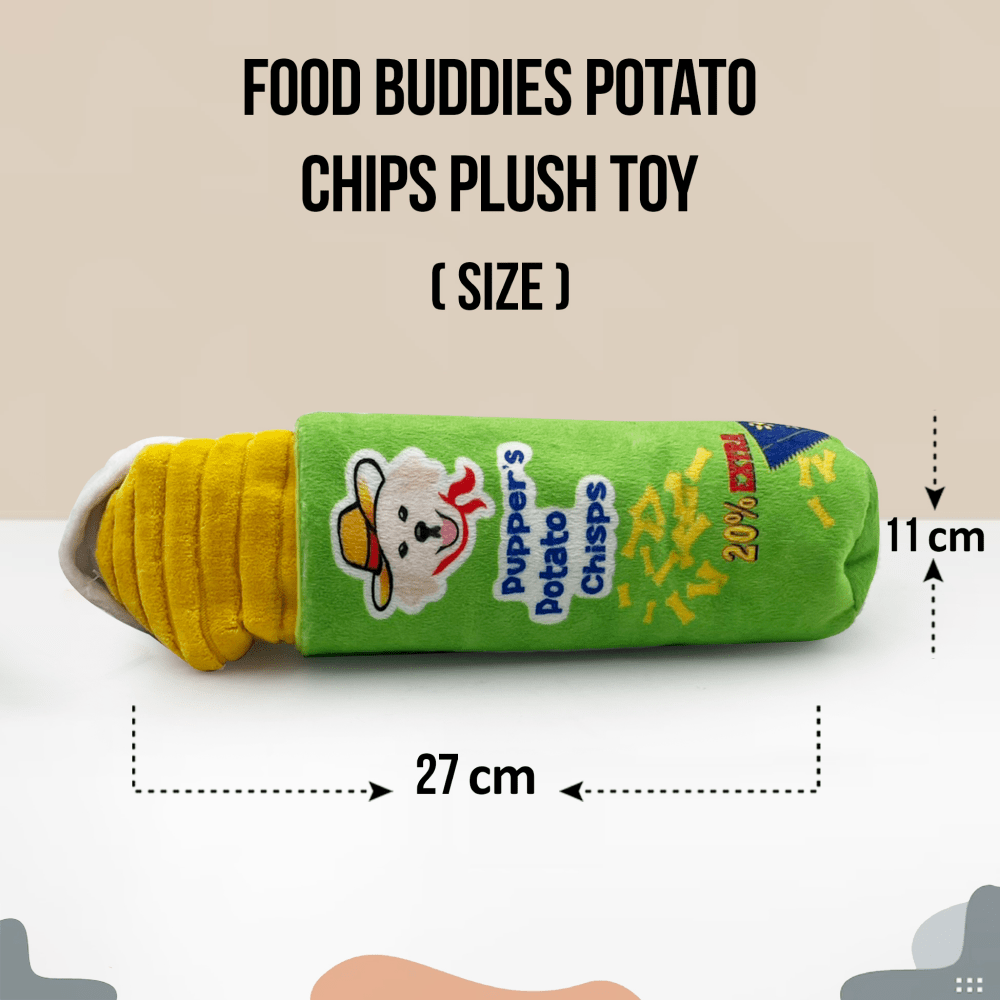 Goofy Tails Food Buddies Pupper Potato Chip Plush Toy for Dogs image 2