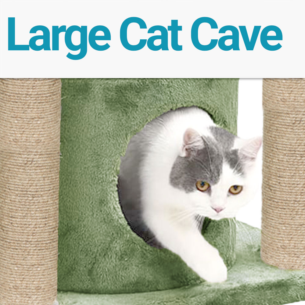 Furrlovers Cat Tree with Condo, Top Perch & Jute Rope Scratching Posts (Green) image 4