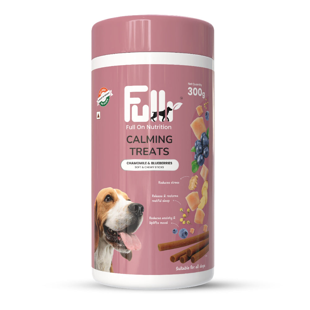 Fullr Calming Treats Chamomile & Blueberries Soft & Chewy Sticks for Dogs
