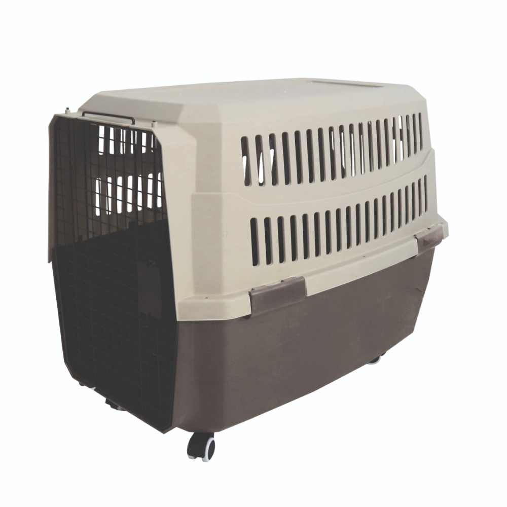 M Pets Viaggio IATA Approved Travel Carrier for Dogs and Cats (Grey & Beige)