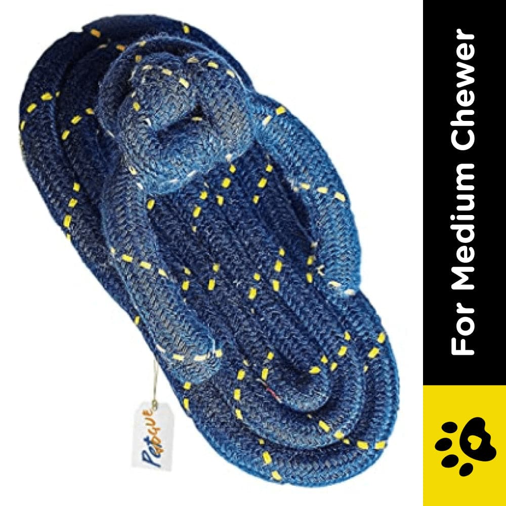 Pet Vogue Sandal Shaped Rope Toy for Dogs (Blue) | For Medium Chewers (Dark Blue) image 2