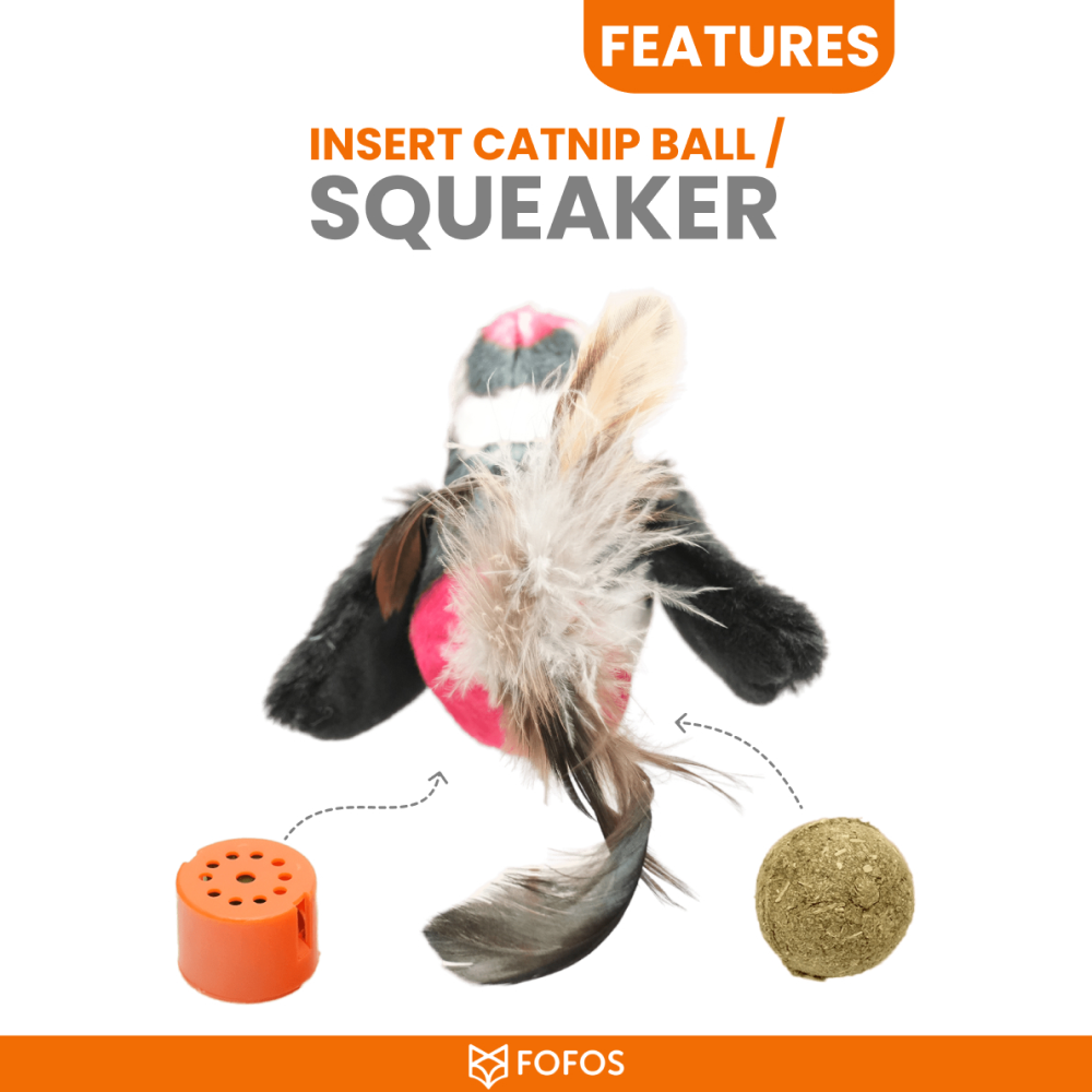 Barkbutler x Fofos Black Bird with Catnip Balls Interactive Toy for Cats (Black) image 7