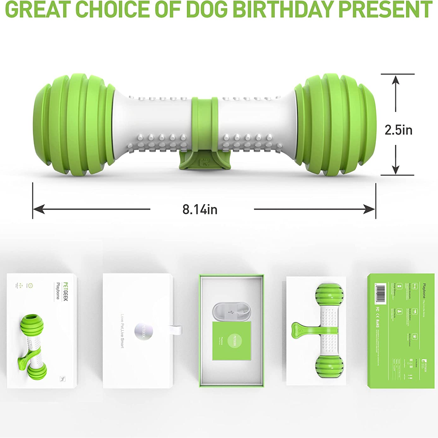 Pet Geek Playbone Toy for Dogs (White/Green) image 6