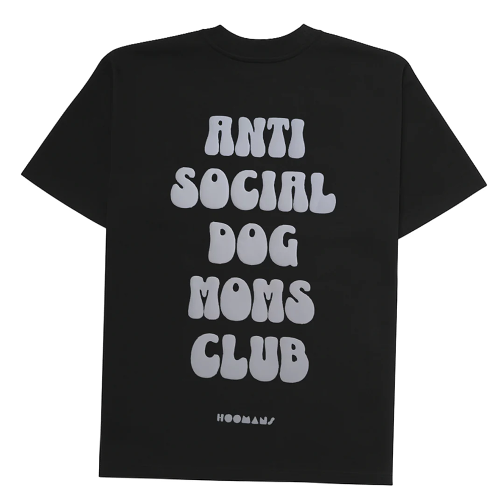 Hoomans Anti Social Dog Moms Club T Shirt for Women (Black) image 1