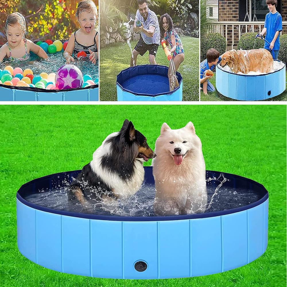 Emily Pets Foldable Non Slip Outdoor Swimming Pool for Dogs and Cats (Blue) image 2
