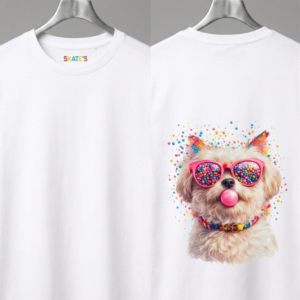 Skatrs Bubblegum Bark Oversized Tee for Men and Women (White)