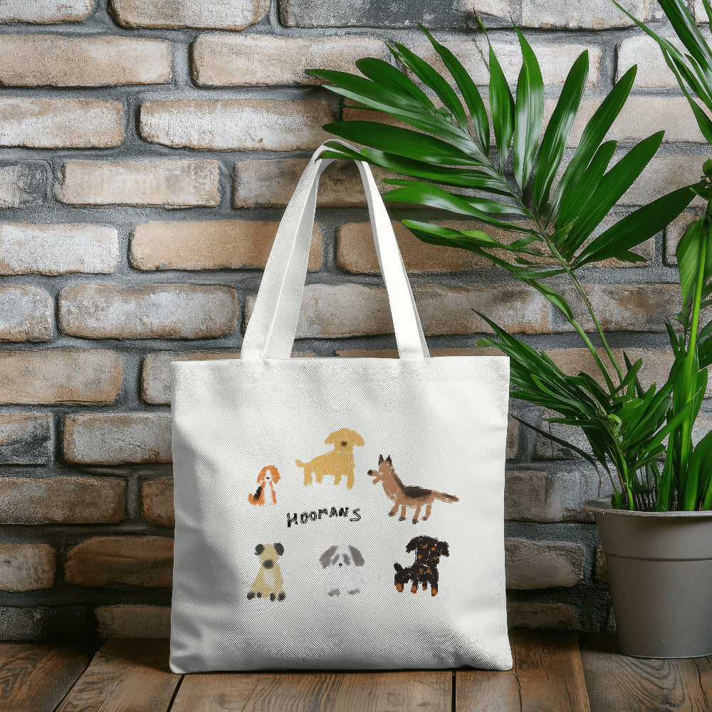 Hoomans Pawtrait Parade Tote Bag for Women (White)