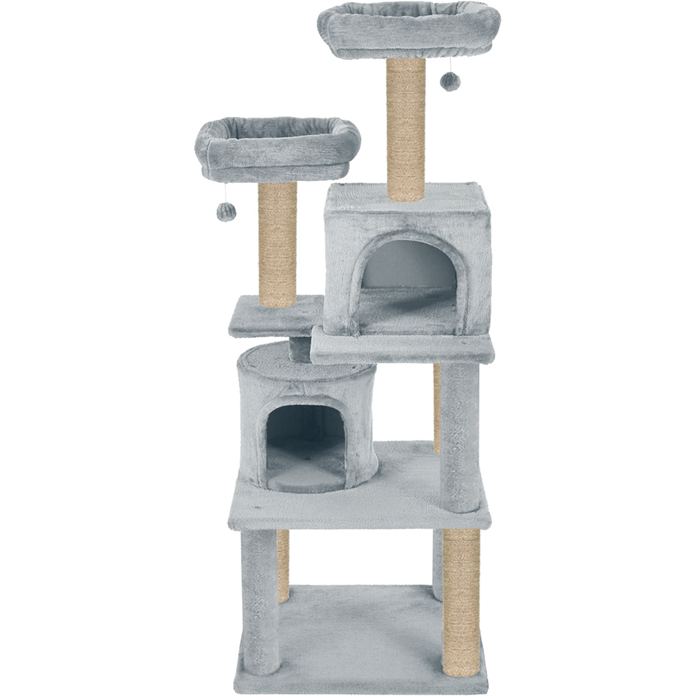 Furrlovers Multilevel Cat Tree with Condo, Perches & Jute Rope Scratching Posts (Grey)