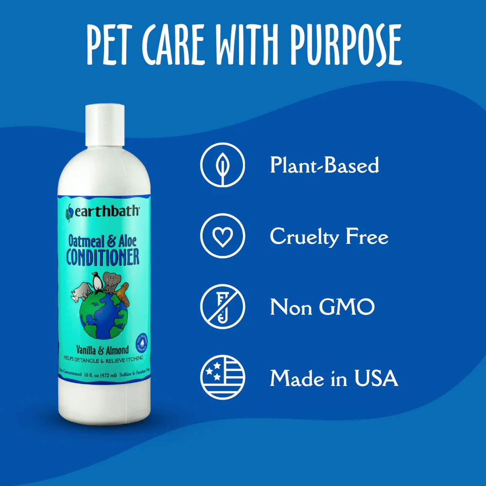 EarthBath Oatmeal & Aloe Conditioner Vanilla & Almond for Dogs and Cats image 2