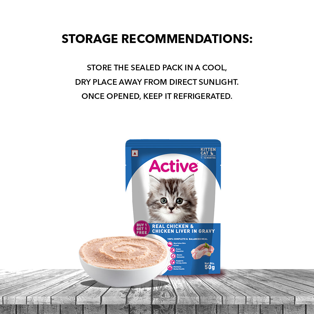 Active Real Chicken & Chicken Liver in Gravy Kitten Cat Wet Food ( Buy 1 Get 1) image 7