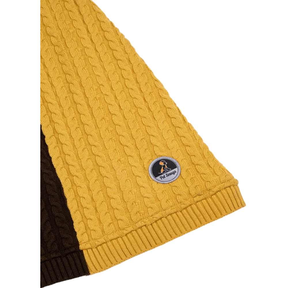 Petsnugs Cable Knit Sweater for Dogs and Cats (Brown/Mustard) image 5