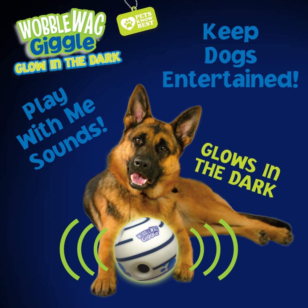 Wobble Wag Giggle Glow in The Dark Interactive Toy for Dogs | For Medium Chewers (White) image 9