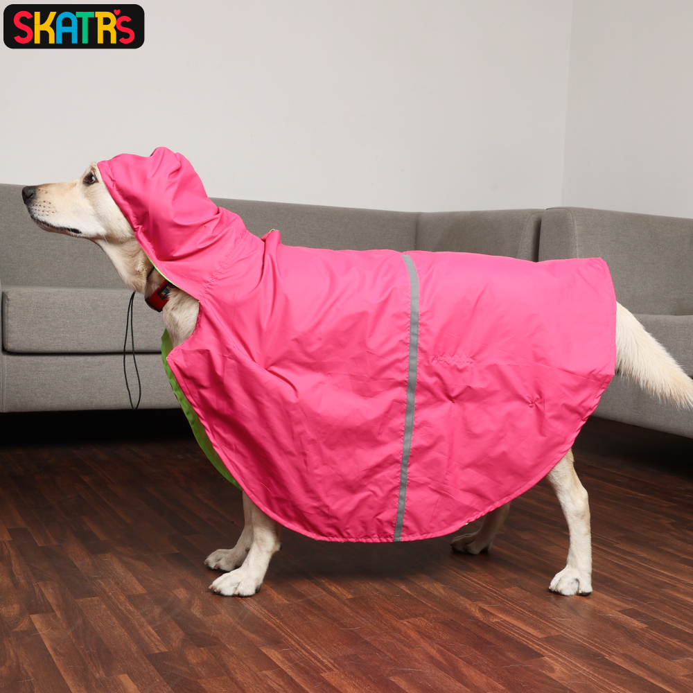 Skatrs Full Coverage Cape Style Raincoat for Dogs and Cats (Pink) image 9
