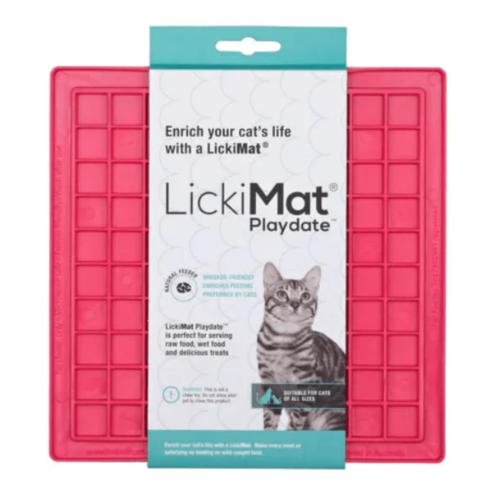 LickiMat Classic Playdate Slow Feeder for Cats and Dogs (Pink) image 2
