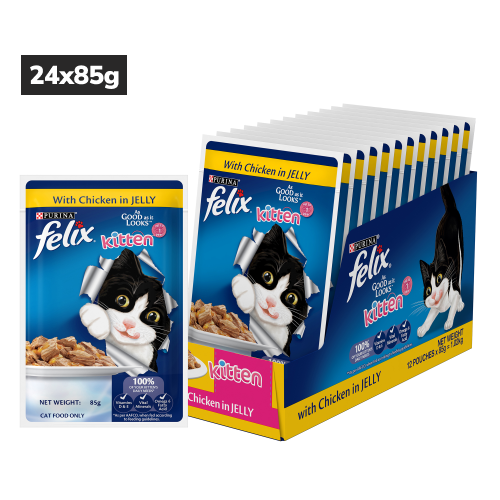 Purina Felix with Chicken in Jelly Complete and Balanced Kitten Cat Wet Food