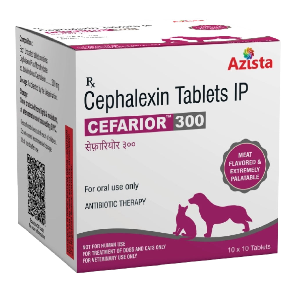 Azista Cefarior 300mg Tablets (Cephalexin) for Dogs & Cats
