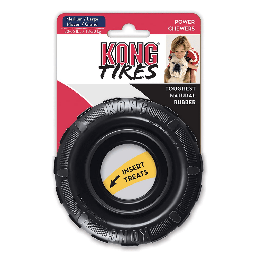 Kong Tire Toy for Dogs (Black) | For Aggressive Chewers image 4