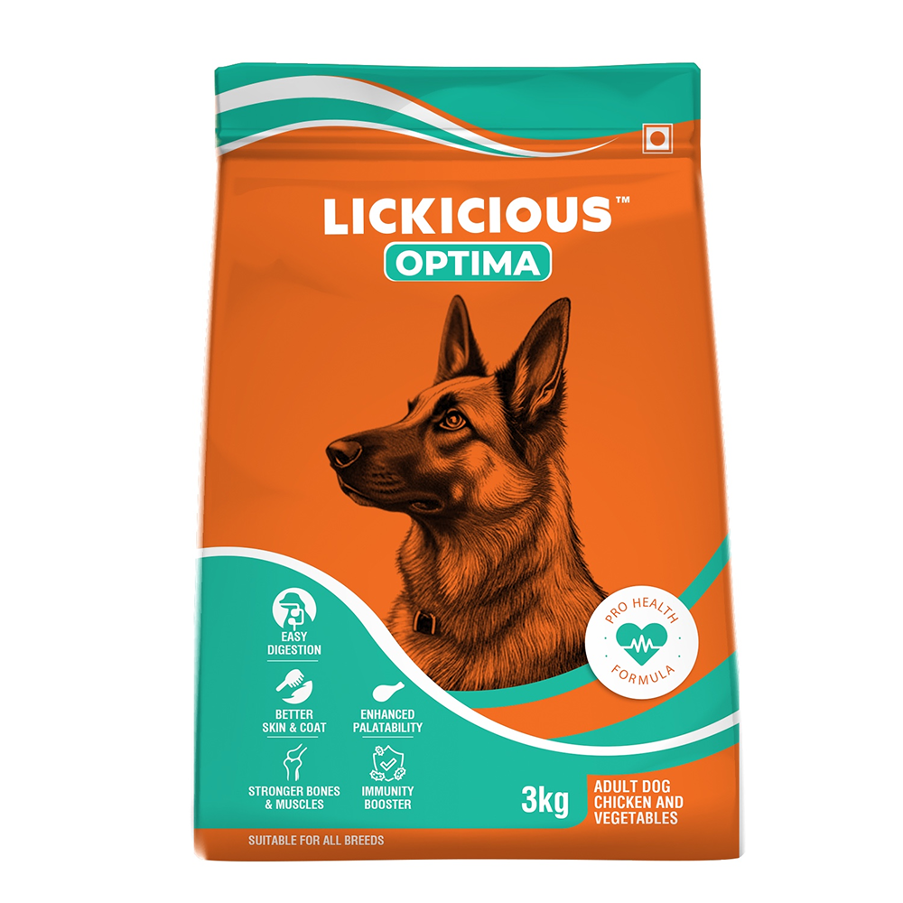 Lickicious Optima Chicken and Vegetable Adult Dog Dry Food image 1