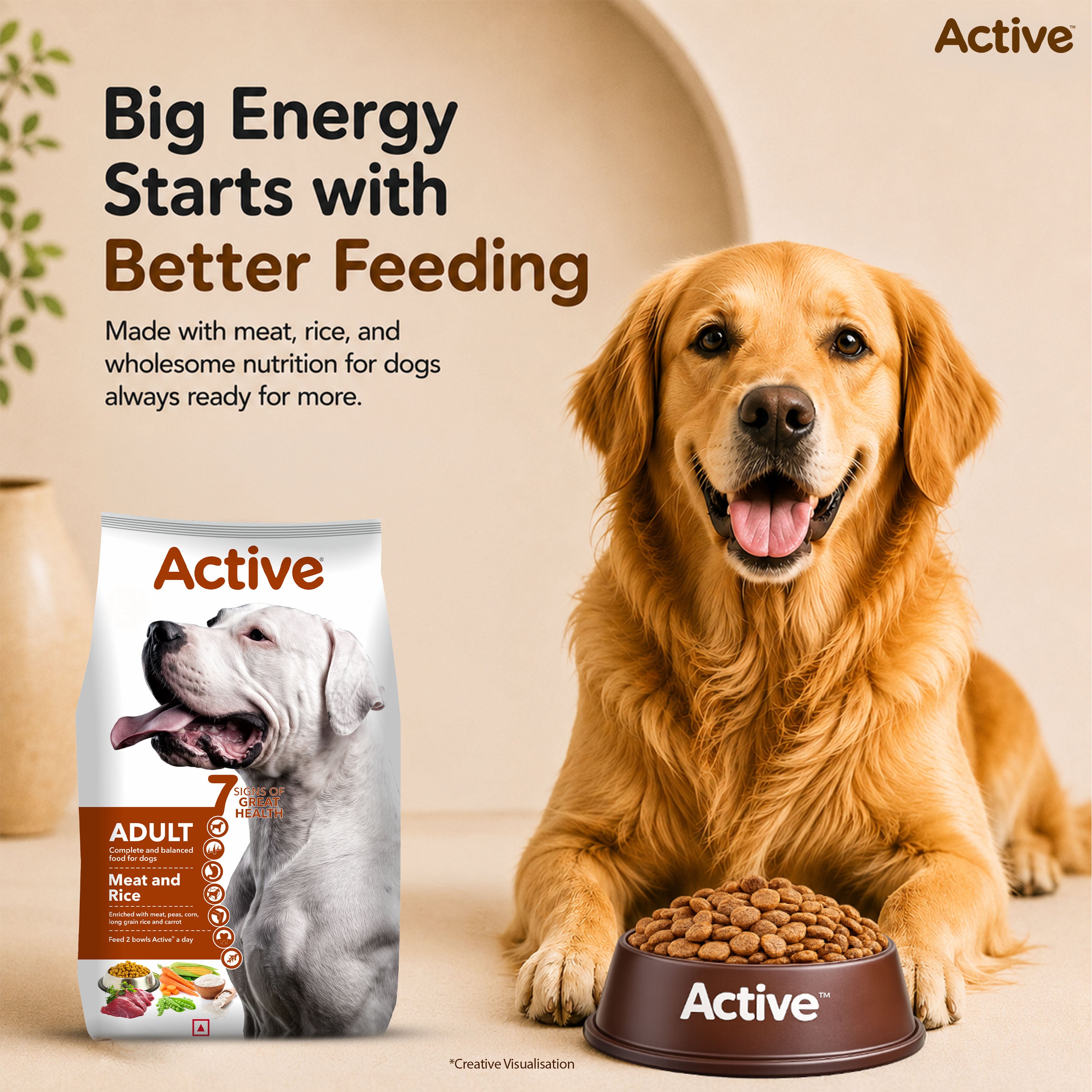 Active Meat and Rice Adult Dog Dry Food (Buy 1 Get 1) image 2