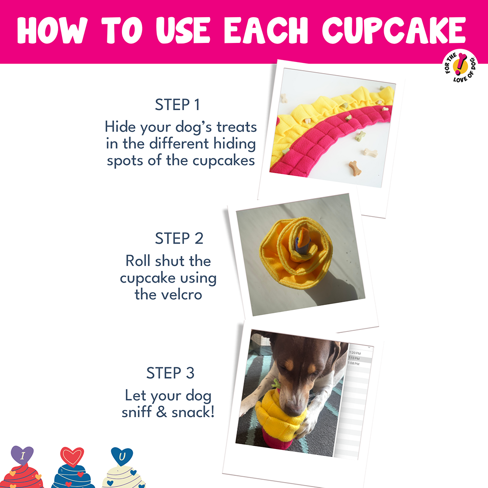 For The Love Of Dog Pink Birthday Snuffle Pupcake Toy for Dogs image 3