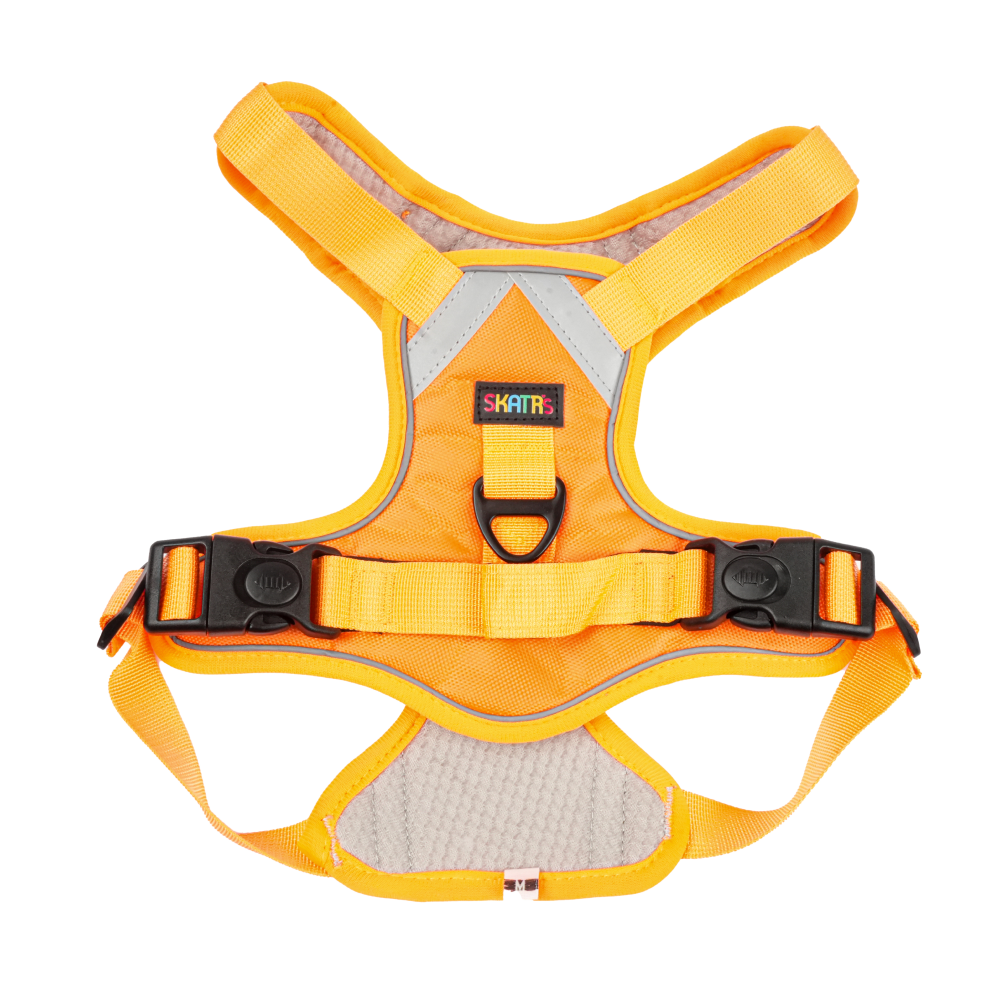 Skatrs Fully Padded Comfort Fiery Reflective Harness for Dogs & Cats (Orange) image 7
