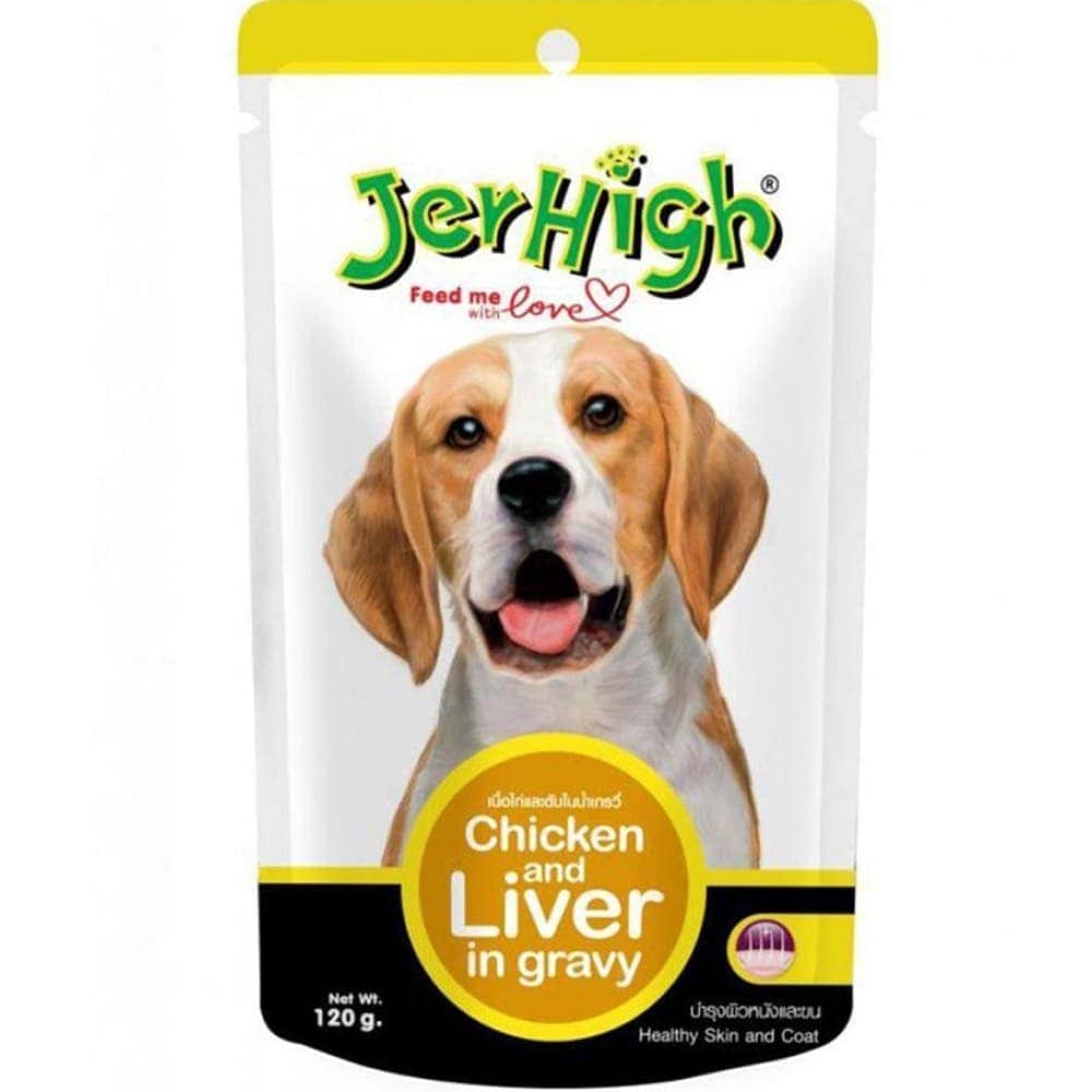 JerHigh Roasted Duck in Gravy and Chicken And Liver in Gravy Dog Wet Food Combo image 5