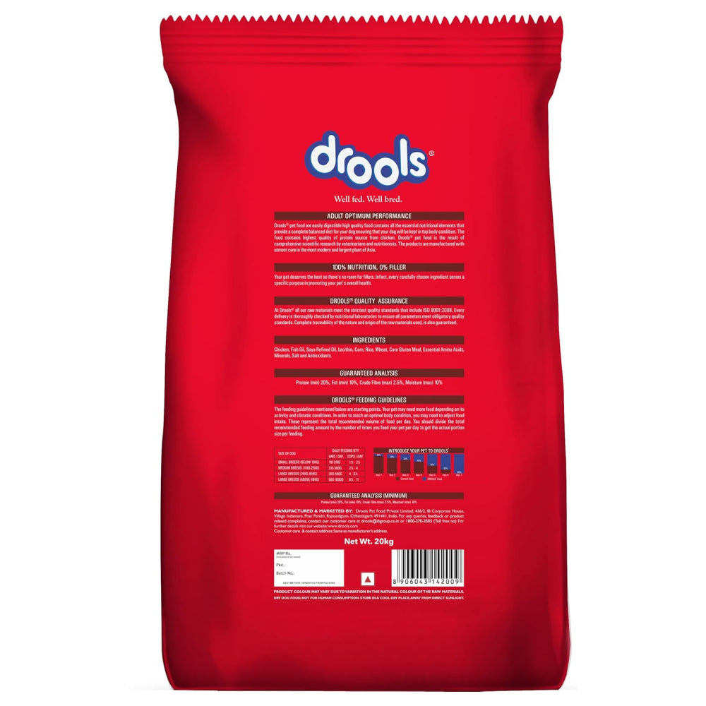 Drools Optimum Performance Adult Dog Dry Food (20kg) and Drools Invadeworm Dewormer Tablets for Dogs (pack of 10 Tablets) image 8