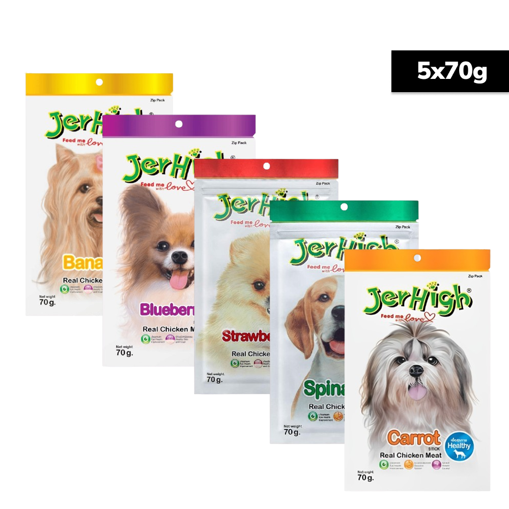 JerHigh 5 Flavour Real Stick Dog Treat Combo image 3