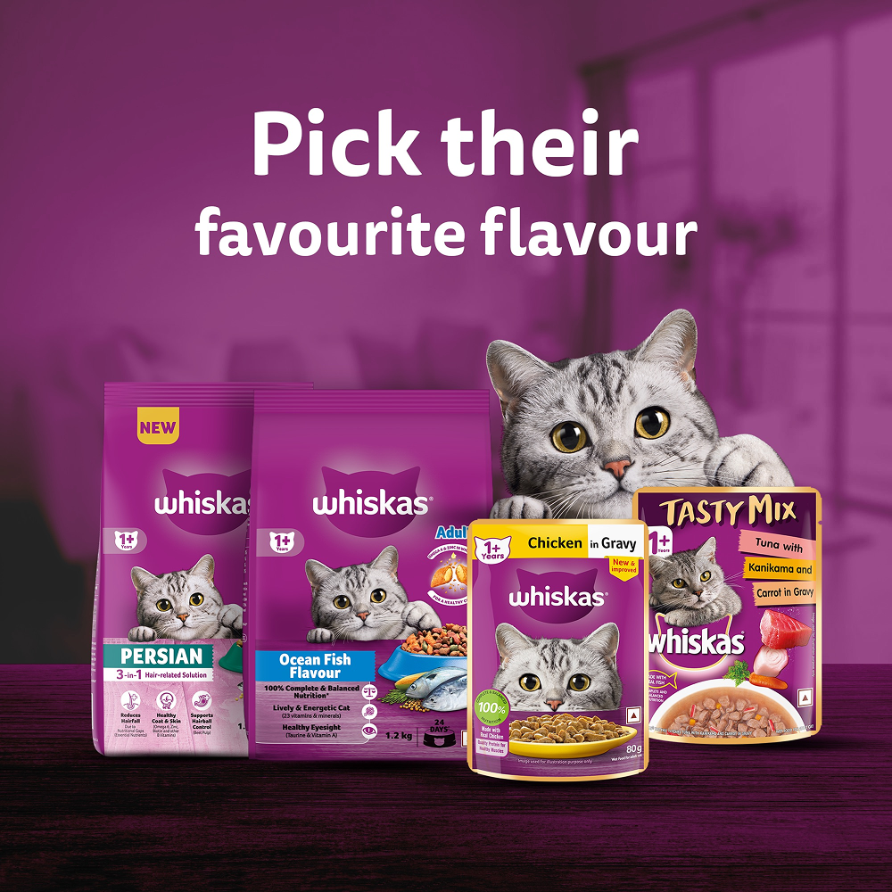 Whiskas Tuna in Jelly, Chicken and Salmon in Gravy Meal Adult Cat Wet Food image 4