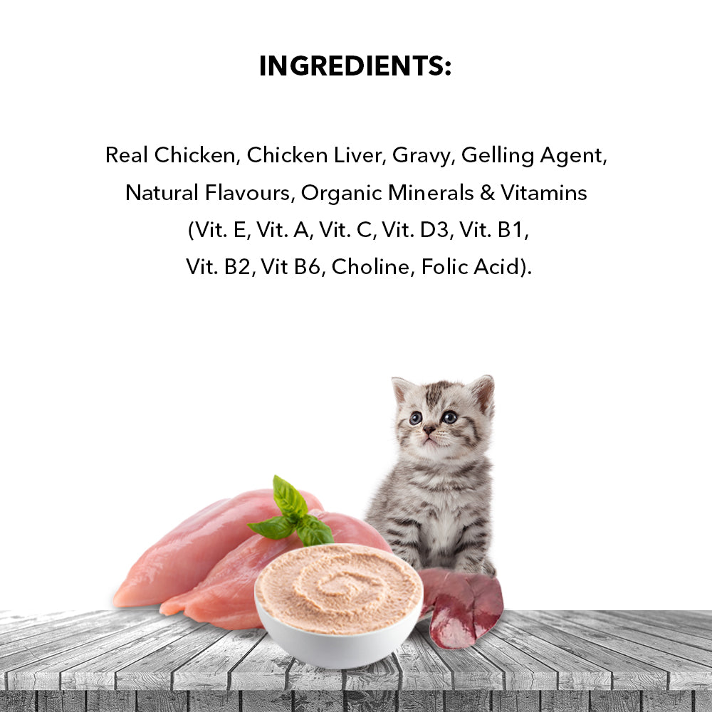 Active Real Chicken & Chicken Liver in Gravy Kitten Cat Wet Food ( Buy 1 Get 1) image 4