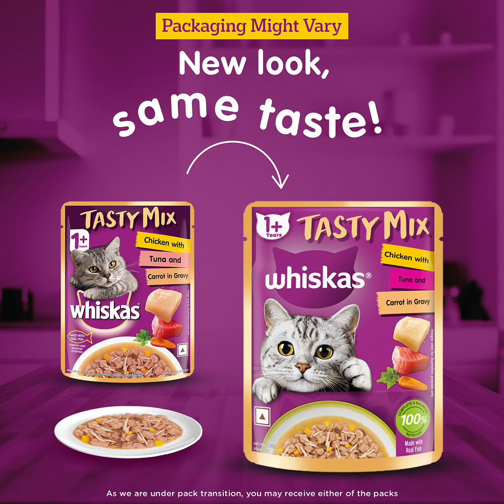 Whiskas Chicken With Tuna And Carrot in Gravy Tasty Mix Adult Cat Wet Food image 2