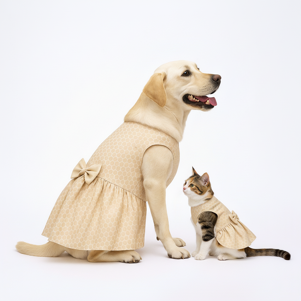 Skatrs Heritage Dress for Dogs and Cats (Off White)