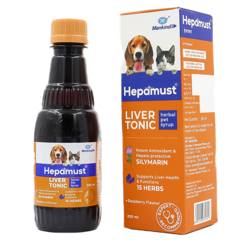 Virbac Ostopet Calcium Supplement Syrup (250ml) and Mankind Hepamust Liver Tonic Appetite Booster (200ml) for Dogs & Cats Combo image 3