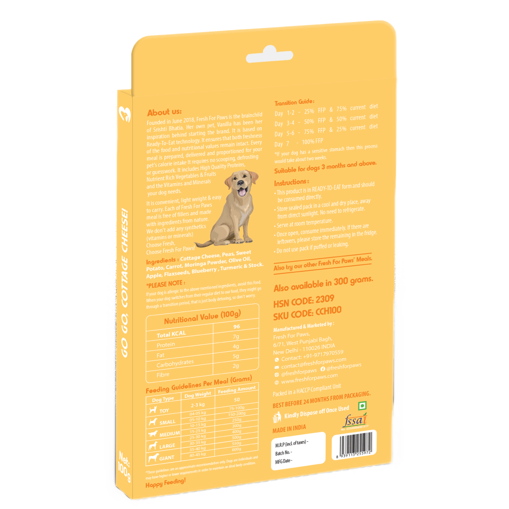 Fresh For Paws Go Go Cottage Cheese Dog Wet Food (100g) image 4