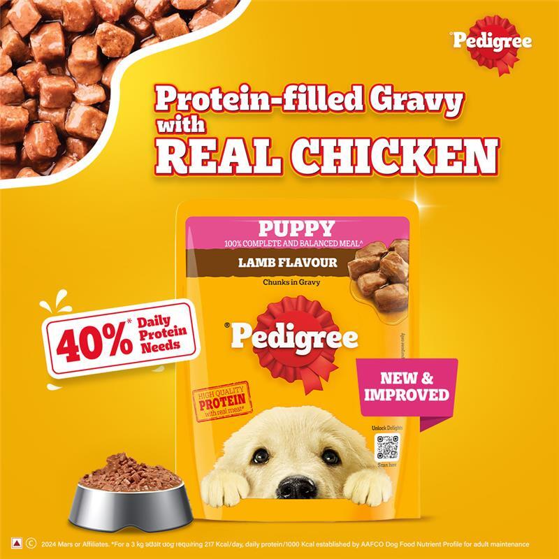 Pedigree Lamb Flavour Chunks in Gravy Puppy Wet Food image 4